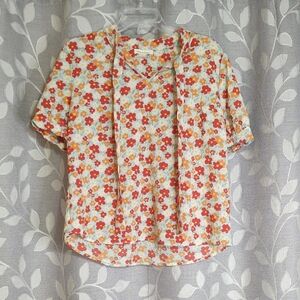 Faith and Joy Retro Floral Women's Blouse size M